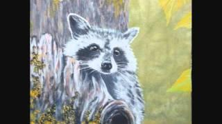 PAINTING A RACCOON 2011  - Wildlife Artist William Bullerwell