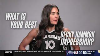  Becky Hammon Impression: A'ja Wilson, Kelsey Plum, Chelsea Gray, Jackie Young. Las Vegas Aces WNBA