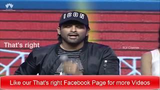 Allu Arjun Latest On Stage Over Action Spoof || Just For Fun ||