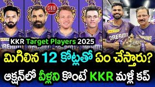 KKR Target Players 2025 Auction | IPL 2025 KKR Auction Strategy Telugu | GBB Cricket