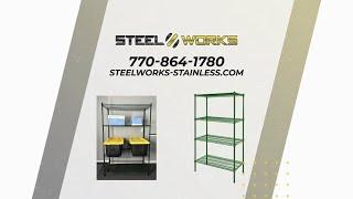 Green Wire Shelving - Steel Works Stainless - Green Wire Shelving