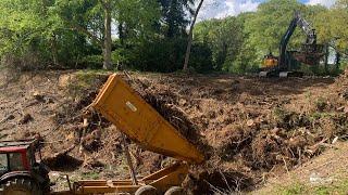 Excavator tractor dump trailer