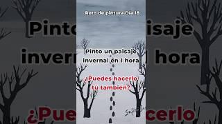 Mi reto de 1 hora: Pintando un Impresionante Paisaje de Invierno