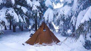 Solo Hot Tent Camping - Firehiking Tipi Tent Compilation