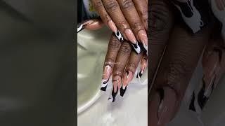  black & white nails #shorts #nails2022 #nailart #acrylicnails #nailtech #nailinspo #nyc #nailtech