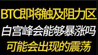 BTC即将触即阻力区！白宫峰会能够暴涨吗？可能会出现的震荡！3.6 比特币，以太坊，行情分析！交易首选#okx