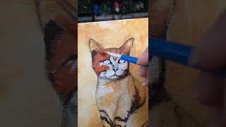 Let's paint a cat #acrylicpainting #Art #painting #cat #catlover #lofi #ambient #aesthetic