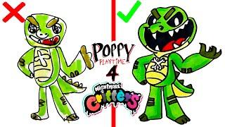 How to draw ALISTER GATOR do vs don't Nightmare Critters from Poppy Playtime Chapter 4