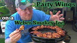 Best chicken wings recipe smoked on a small charcoal grill Smokey Joe