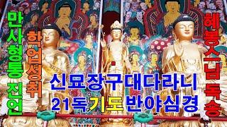 만사형통진언/학업성취 신묘장구대다라니 21독 반야심경(한문)혜봉스님(慧峰)독송(010-4667-4557법등심)