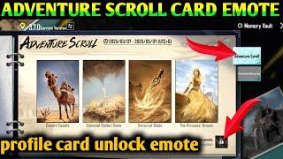 PUBG/BGMI Adventure Scroll Event Explained | Profile Card Emote Unlock | Memory Vault Missions Guide