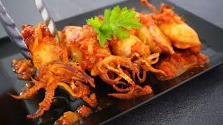 Fried stuffed squid | calamar farci | stuffed squid recipe | 365 recipe cooking