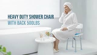 Heavy Duty 500lbs EVA Padded Shower Bench with Removable Back