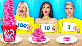 100 LAYERS FOOD CHALLENGE || Best Jelly Eyes Mukbang by RATATA COOL