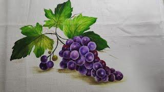 Pintura em tecido - Como pintar uvas 