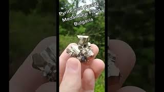 Pyrite and Quartz From Bulgaria  #crystals #gems #nature #minerals