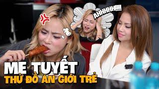 MisThy dụ mẹ Minh Tuyết thử  đồ ăn hot TikTok: đậu hũ thúi, lạp xưởng nướng đá…Mẹ Tuyết shock vì!?