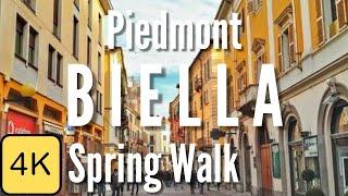 Spring Walk in Biella, Piedmont, Italy, 4k Walking Tour