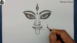 Sketch Devi Kali || How to draw Kali Devi