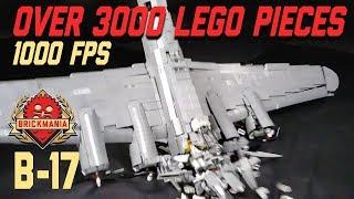 LEGO B-17 Dropped in Slow-mo - Completely destroyed! DROP TEST!