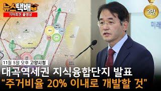 ⧫ 대곡역세권 지식융합단지 발표 "주거비율 20% 이내로 개발할 것" / 11월 5일 오후 고양시청 / 이동환 긴급 기자회견 ⧫ 《고양신문 뉴스택배 ep.318》