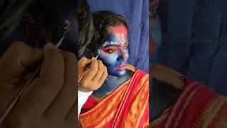 Transforming My Wife Into Mahakali Look | Mahakali Face Painting #shorts #art #mahakali #viral