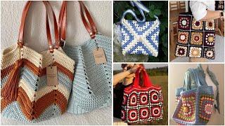 Most gorgeous granny crochet square/flower pattern boho style bag/handbag/shoulder bag designs