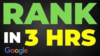 1st Page of Google in3 Hours: How To Rank FAST on Google!