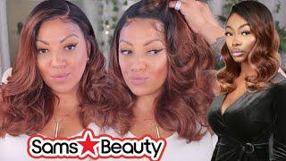WHAT LACE? MELT A $42 SYNTHETIC PRE-PLUCKED 13*6 Invisible HD Lace Front Wig The Stylist #SAMSBEAUTY