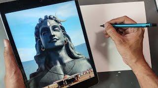 How To Draw Lord Shiva,  Adiyogi Drawing, Outline Tutorial | Its art adda