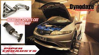Piper Manifold and Sports Cat on Honda Civic FN2 TypeR Makes Power