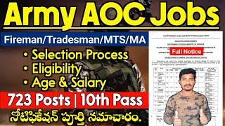 AOC Fireman /Tradesmen /MA Selection Process & Eligibility | AOC Full Details in Telugu | Pavanjobs