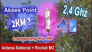 Sangat Gurih Jangkauan Acces Point ubiquity rocket m2 dengan antena sektoral AM2G15 120⁉️