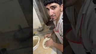 The method of fingering and piercing barbari bread in Iran #shortsvideo #food #bread