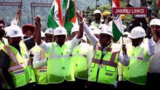 Chants of 'Bharat Mata Ki Jai' & 'Vande Matram' echo on world's highest railway bridge