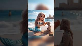 a cute mermaid make a statue of jesus#shorts#jesus#amen#god#love#jesuschrist#ghost#cartoon#ai