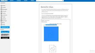 I got banned from roblox for 3 days...