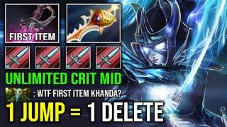 WTF First Item Khanda Rapier Solo Mid PA 1 Jump = 1 Delete with Unlimited Crit Rate Dota 2