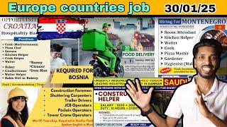 Job in EUROPE   Hotel industry job and construction job Driver job