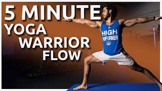 5-Minute Yoga Warrior Flow - Follow Along Intermediate Routine with Zach Zenios