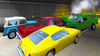 Realistic High Speed Crashes in the Tunnel of Death - BeamNG Drive Crash Test Compilation Gameplay