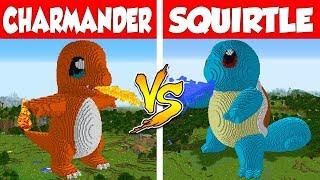 CHARMANDER VS SQUIRTLE HOUSE - MINECRAFT VS POKEMON BUILD CHALLENGE / Animation