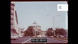 1970s Romania, Drive Through Bucharest, Romanian Atheneum, National Military Circle, HD from 35