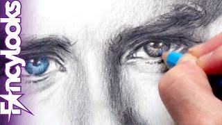 Experimento: Pintar ojos azules en retrato gris