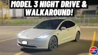 2024 TESLA MODEL 3 LR AWD NIGHT DRIVE & WALKAROUND!