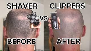 SHAVER vs CLIPPERS For BALD HEAD SHAVING *Comparison*