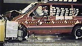 1994 Dodge Caravan CMVSS 208 Moderate Overlap Frontal Crash Test (25 Mph)