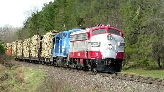 EMD FP7 STILL RUNS FREIGHT, COOL HORN AT RURAL CROSSINGS | Jason Asselin