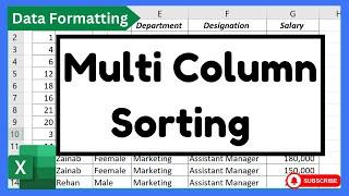 How to do Multi Column Sorting in Excel | Advance Sorting of Data in Excel | Urdu / Hindi