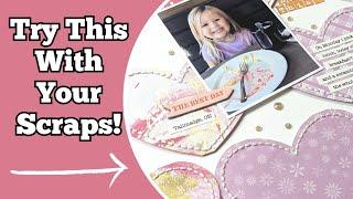 Use Yor Scraps This Way/ Tips For Adding Stitching To Your Scrapbook Layouts